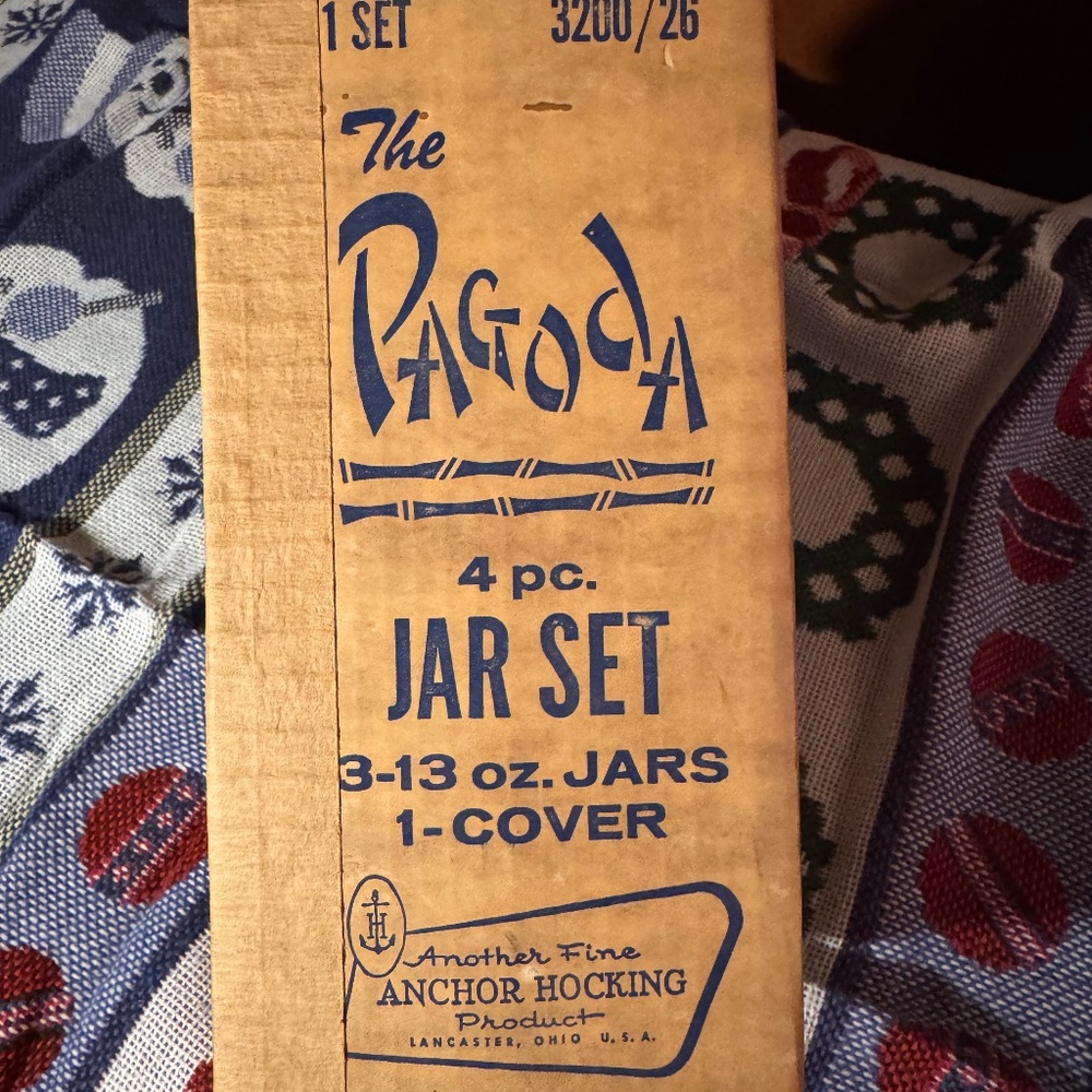 Vintage The Pagoda 4 pc Jar Set NIB